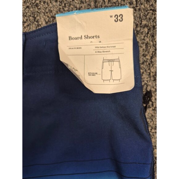 Goodfellow & Co Mens Blue Gradient Board Shorts W33 4-Way Stretch With Pocket & - Picture 3 of 6